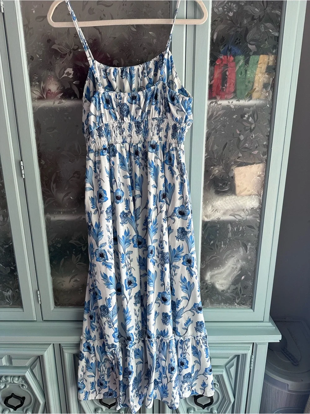 Grace Karin Blue and White Floral Maxi Sundress